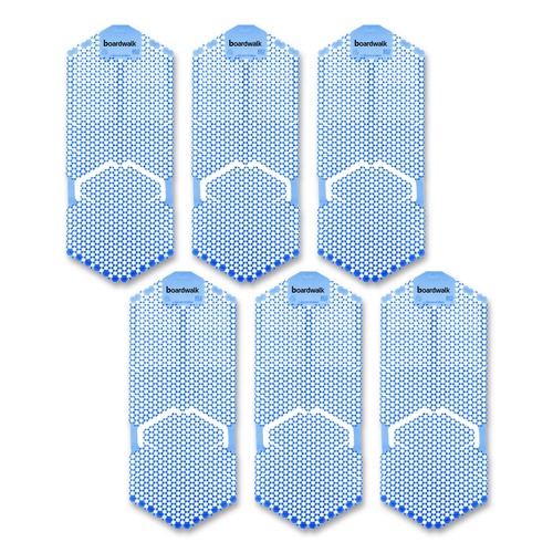 Toilet & Urinal Deodorizers | Boardwalk TSU-P-006I006I-06-AAS80 5.22 oz Vertical Urinal Screen - Cotton Blossom Scent/Blue (6/Carton) image number 0