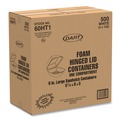 Food Containers & Lids | Dart 60HT1 5-7/8 in. x 6 in. x 3 in. Hinged Lid Foam Containers - White (500/Carton) image number 0