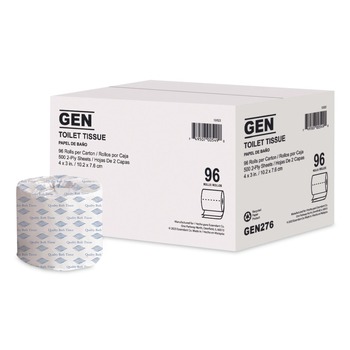 GEN GEN276 4 in. x 3 in. 2-Ply Standard Bath Tissue - White (96/Carton)