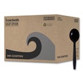 Disposable Spoons | Boardwalk BWKSSHWPPBIW Heavyweight Wrapped Polypropylene Soup Spoons - Black (1000/Carton) image number 0