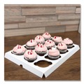 Bakery Boxes & Containers | SCT 10016 9.88 in. x 13.88 in. x 0.88 in. 12-Compartments Paper Cupcake Holder Inserts - White/Brown (200/Bundle) image number 4