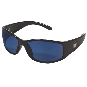 EYE PROTECTION | Ansell 21307 3016314 Elite Safety Glasses - Black Frame, Blue Mirror Polycarbonate Lens (12/Carton)