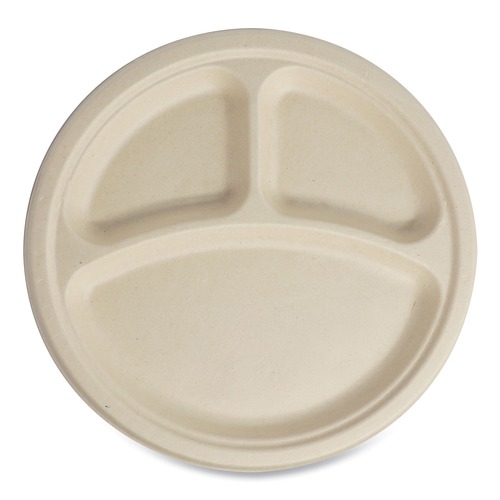 Plates | World Centric PLSCU10TLFS 10 in. Diameter Paper Fiber Plates - Natural (700/Carton) image number 0