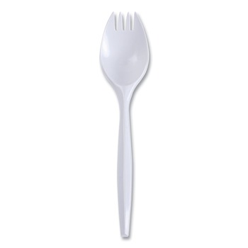 DISPOSABLE SPORKS | Boardwalk BWKSPRKMWPPWIW Mediumweight Wrapped Polypropylene Spork - White (1000/Carton)
