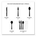 Disposable Spoons | Eco-Products EP-S113 6 in. 100% Recycled Content Spoon - Black (1000/Carton) image number 8