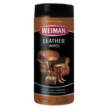 WEIMAN 91CT 1-Ply 7 in. x 8 in. Leather Wipes - White (4/Carton)
