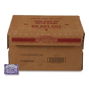 PRODUCTS | Smucker's 5150001698 0.5 oz. Jelly/Jam Plastic Portion Control Cups - Blackberry (200/Carton)