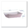 Food Containers & Lids | Boardwalk BWK30LAG040 3.78 in. x 4.3 in. x 1.08 in. 6 oz. Capacity Paper Food Baskets - Red/White (1000/Carton) image number 5