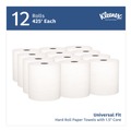 Perforated Roll & Hand Towels | Kleenex 01080 8 in. x 425 ft. 1.5 in. Core 1-Ply Hard Roll Paper Towels - White (12 Rolls/Carton) image number 2