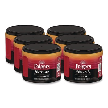  | Folgers 2550030439 22.6 oz. Canister Black Silk Coffee (6/Carton)
