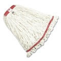 Mop Heads | Rubbermaid Commercial FGA21306WH00 Web Foot Cotton/Synthetic 1 in. Headband Shrinkless Looped-End Wet Mop Head - Large, White image number 1
