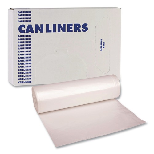 Low-Density Trash Bags | Boardwalk H8046TCKR01 40 in. x 46 in. 45 gal. 0.9 mil Low-Density Waste Can Liners - Clear (100/Carton) image number 0