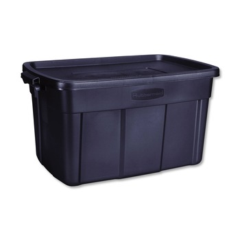 GENERAL PURPOSE STORAGE BINS | Rubbermaid RMRT310000 Roughneck 20.4 in. x 32.3 in. x 16.7 in. 31-Gallon Storage Box - Dark Indigo Metallic