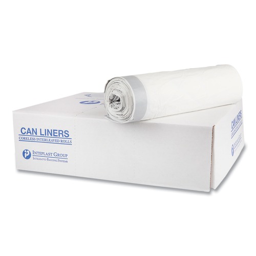 Drawstring & Kitchen Bags | Inteplast Group DT55DRUM Draw-Tuff Institutional 42.5 in. x 35.5 in. 1.9 mil 55 gal Drawstring Draw-Tape Can Liners - Natural (10/Carton) image number 0