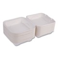 Food Containers & Lids | Eco-Products EP-HC81NFA Vanguard 8 in. x 8 in. x 3 in. 1-Compartment Renewable and Compostable Sugarcane Clamshells - White (200/Carton) image number 6
