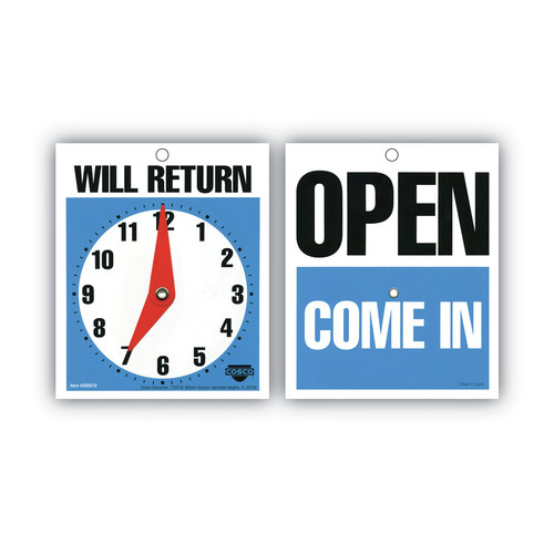Business & Erasable-Surface Signage | Cosco 098010 5 in. x 6 in. Will Return Later Sign - Blue image number 0