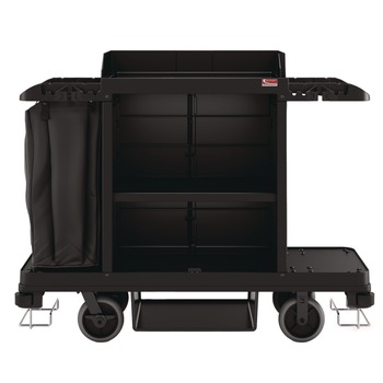Suncast Commercial HKC1000 24 in. x 62.13 in. x 49.75 in. 1 Shelf Plastic Standard Housekeeping Cart - Black