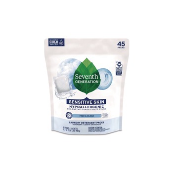 Seventh Generation 22977CT Powder Natural Laundry Detergent Packs - Unscented (8/Carton)