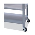 Refreshment Stations | Vertiflex VF53039 3 Shelves 3 Drawers 35.5 in. x 19.75 in. x 34.25 in. Wood Countertop Serving Cart - Oak/Gray image number 2