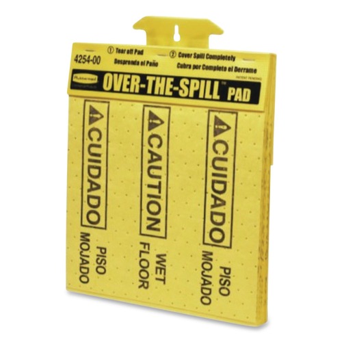 Sorbents | Rubbermaid Commercial FG425400YEL 16.5 in. x 14 in. 12 oz. Over-The-Spill Pad Tablet (22/Pack) image number 0