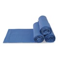 High-Density Trash Bags | Inteplast Group BRS304314BL 33 Gallon 14 mic 30 in. x 43 in. Interleaved Roll High-Density Commercial Can Liners - Blue (250/Carton) image number 3