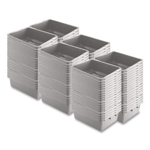 Perforated Roll & Hand Towels | Rubbermaid Commercial FG335192GRAY 17.3 in. x 7 in. x 21.5 in. Bus/Utility Box - Gray (1-Pallet) image number 0