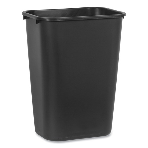 Indoor Waste Receptacles | Rubbermaid Commercial FG295700BLA 10.25-Gallon Rectangular Deskside Wastebasket - Black image number 0