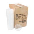 Food Containers & Lids | Pactiv Corp. YCI800120000 ClearView 8.88 in. x 8.88 in. x 0.75 in. Fluted Plastic Dome-Style Lid with Tabs - Clear image number 1