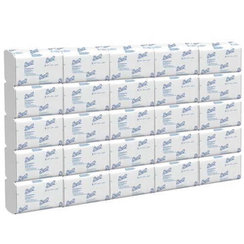 Perforated Roll & Hand Towels | Scott 01960 7.8 in. x 12.4 in. 1-Ply Pro Scottfold Towels - White (25 Packs/Carton) image number 0