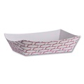 Food Containers & Lids | Boardwalk BWK30LAG040 3.78 in. x 4.3 in. x 1.08 in. 6 oz. Capacity Paper Food Baskets - Red/White (1000/Carton) image number 1