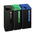 Indoor Waste Receptacles | Rubbermaid Commercial 2078991 Sustain 15 gal Metal/Plastic Decorative Refuse with Recycling Lid - Black/Green image number 5