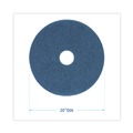 Floor Pads-Stripping | Boardwalk BWK4020BLU 20 in. Diameter Scrubbing Floor Pads - Blue (5/Carton) image number 2