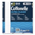 Toilet Tissues | Cottonelle 55480 Ultra CleanCare 1-Ply Septic Safe Strong Bath Tissue Toilet Paper - White (4/Carton) image number 2