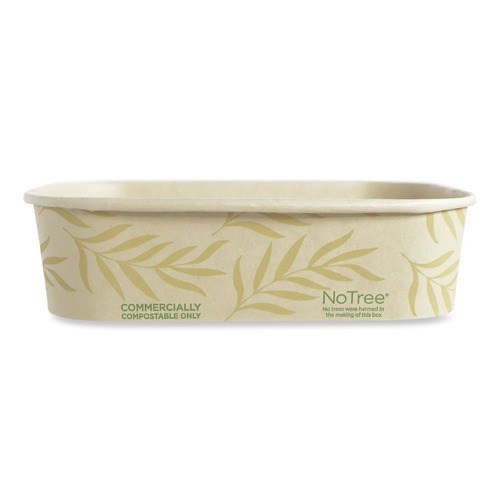 Food Containers & Lids | World Centric CT-NT-16 16 oz 4.7 in. x 6.8 in. x 1.6 in. Sugarcane No Tree Rectangular Containers - Natural (300/Carton) image number 0
