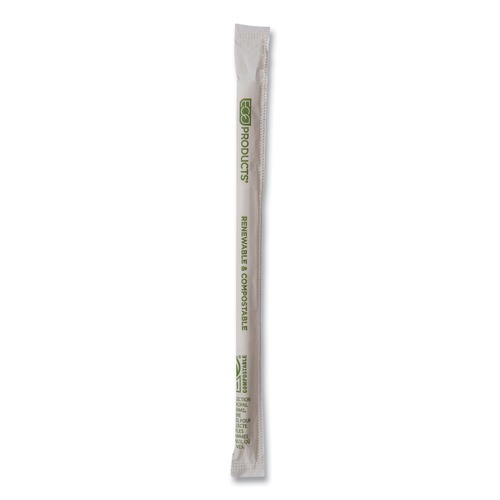 Straws/Stems/Sticks | Eco-Products EP-STPHA775 7.75 in. Renewable and Compostable PHA Straws - Natural White (2000/Carton) image number 0