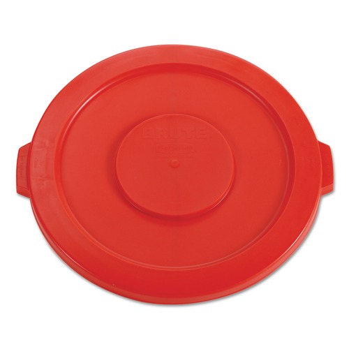 Waste Receptacle Lids | Rubbermaid Commercial FG263100RED 22.25 in. BRUTE Self-Draining Flat Top Lids for 32 gal. Round BRUTE Containers - Red image number 0