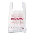 T-Sacks & Thank You Bags | Barnes Paper Company 8416THYOU 8 in. x 4 in. x 16 in. Thank You High-Density Shopping Bags - White/Red (2000/Carton) image number 2