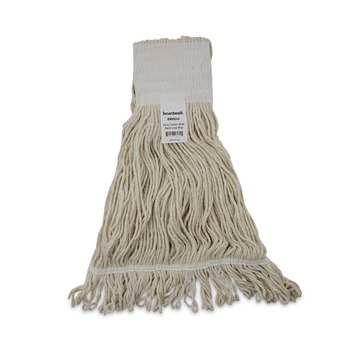 Boardwalk BWK524C 24 oz. Pro Loop Web/Tailband Premium Saddleback Cotton Mop Head - White (12/Carton)
