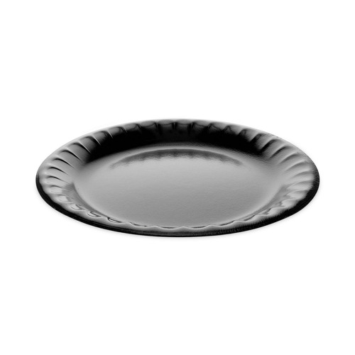 Plates | Pactiv Corp. YTKB00090000 9 in. Placesetter Deluxe Laminated Foam Dinnerware Plate - Black (500/Carton) image number 0