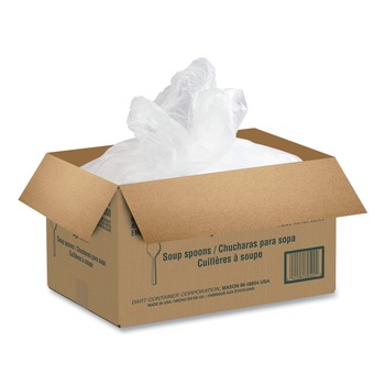 TABLETOP | Dart SU6BW 5.6 in. Style Setter Mediumweight Plastic Spoons - White (1000/Carton)