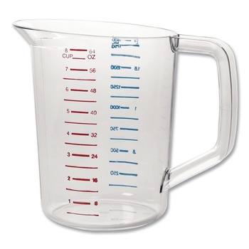 MEASURING CUPS AND SPOONS | Rubbermaid Commercial FG321700CLR 2 qt. Bouncer Measuring Cup - Clear