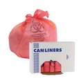 Low-Density Trash Bags | Boardwalk A6639PRK 33 in. x 39 in. 1.3 mil 33 gal. Linear Low Density Health Care Trash Can Liners - Red (150/Carton) image number 2