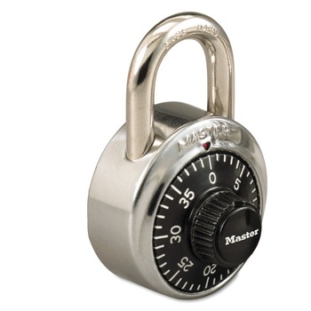 SAFETY PADLOCKS | Master Lock 1525 1.87 in. Wide Combination Stainless Steel Padlock - Black/Silver