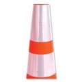 Traffic Safety | Tatco 35500 10.75 in. x 10.75 in. x 28 in. Traffic Cone - Orange/Silver/Black image number 1