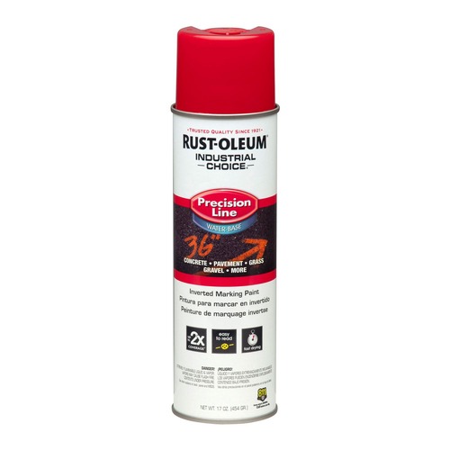 Paint & Paint Supplies | Rust-Oleum 203038CT Industrial Choice 17 oz. Aerosol Can M1800 System Water-Based Precision Line Marking Paint - Flat Safety Red (12/Carton) image number 0