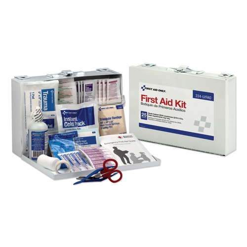 First Aid Kits | First Aid Only 224-U/FAO OSHA Compliant First Aid Kit for 25 People with Metal Case (1-Kit) image number 0