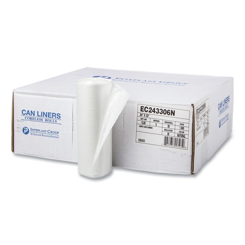 High-Density Trash Bags | Inteplast Group EC243306N High-Density 16-gal. 6 Microns Commercial Can Liners - Natural (1000/Carton) image number 0