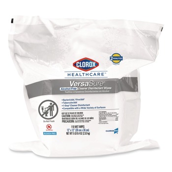 PRODUCTS | Clorox Healthcare 31757 12 in. x 12 in. VersaSure Cleaner Disinfectant Wipes - White