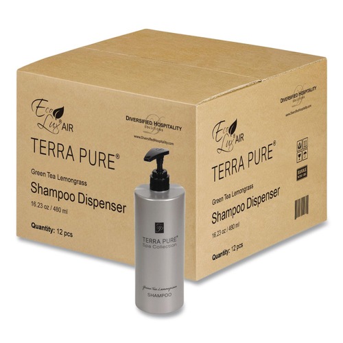 Bulk Savings Pricing 2 | Diversified Hospitality Solutions AIR10TPS480 Terra Pure 16.23 oz Shampoo - Green Tea Lemongrass (12/Carton) image number 0