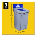 Indoor Waste Receptacles | Rubbermaid Commercial 2171557 Slim Jim 33 gal 1-Stream Mixed Resin Recycling Station - Gray image number 1